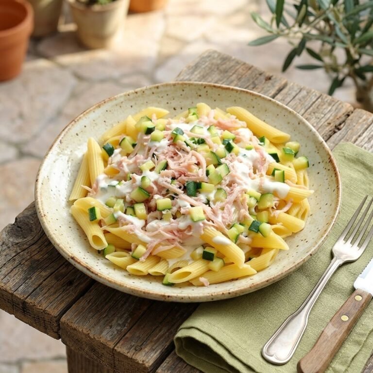 Pennette al prosciutto e zucchine cremose: il primo furbo e veloce da provare