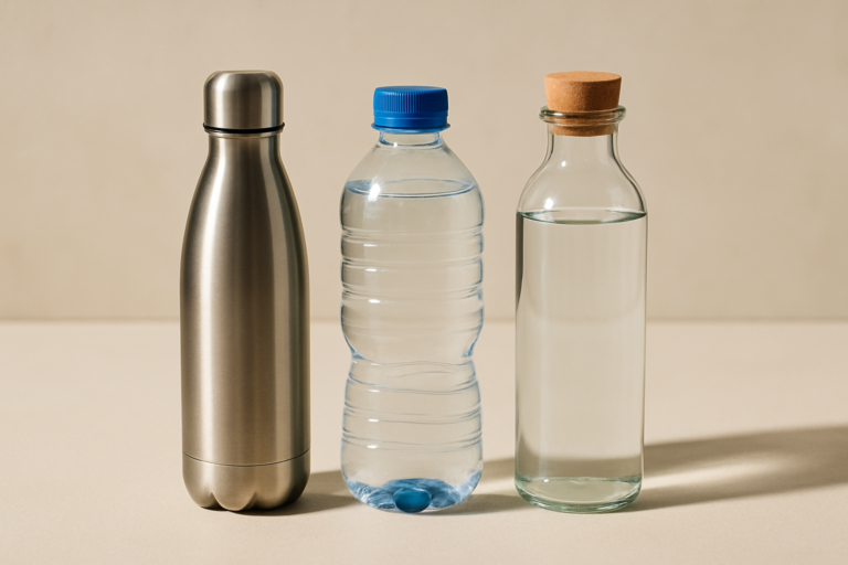 Che bottiglia per l’acqua conviene usare tutti i giorni: metallo, plastica o vetro?