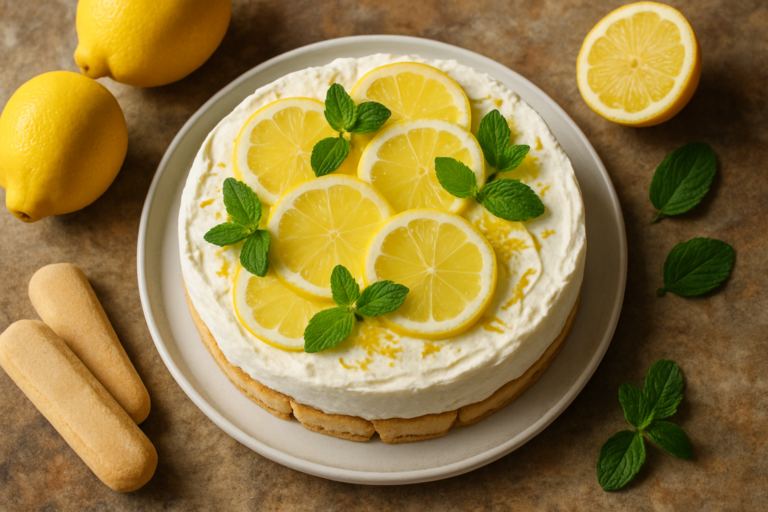 Torta fredda al limone con savoiardi: il dolce estivo senza forno che ti salva dal caldo