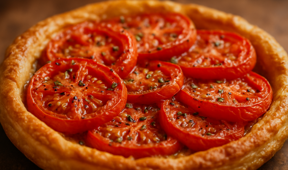 Torta salata con pomodori e senape: il trucco francese per stupire i tuoi ospiti in pochi secondi
