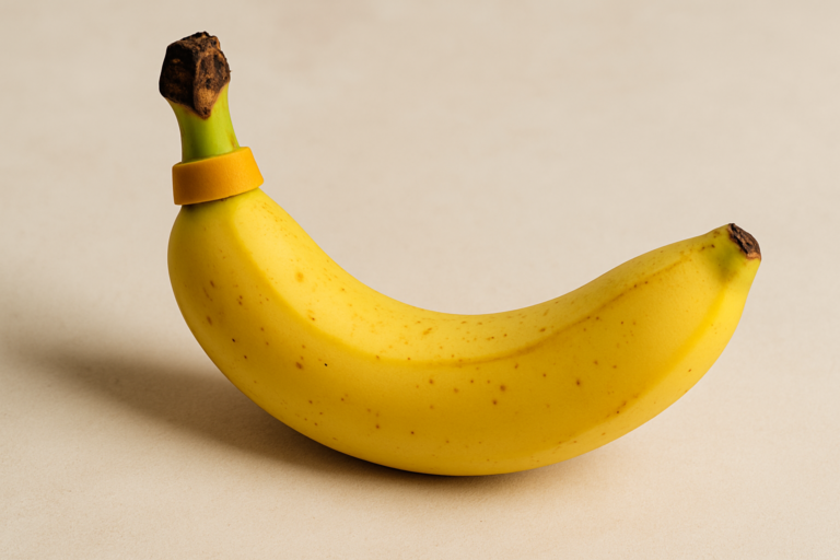 Banane fresche conservate lontano dalla fruttiera durante il caldo estivo per mantenere il loro colore e sapore inalterati.