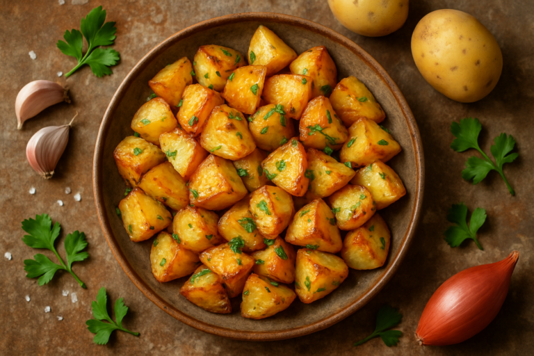 Patate bollite perfette e sode grazie all’aceto nell'acqua di cottura, servite su piatto bianco